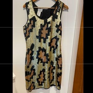Vintage Carina leopard/cheetah print sequin dress